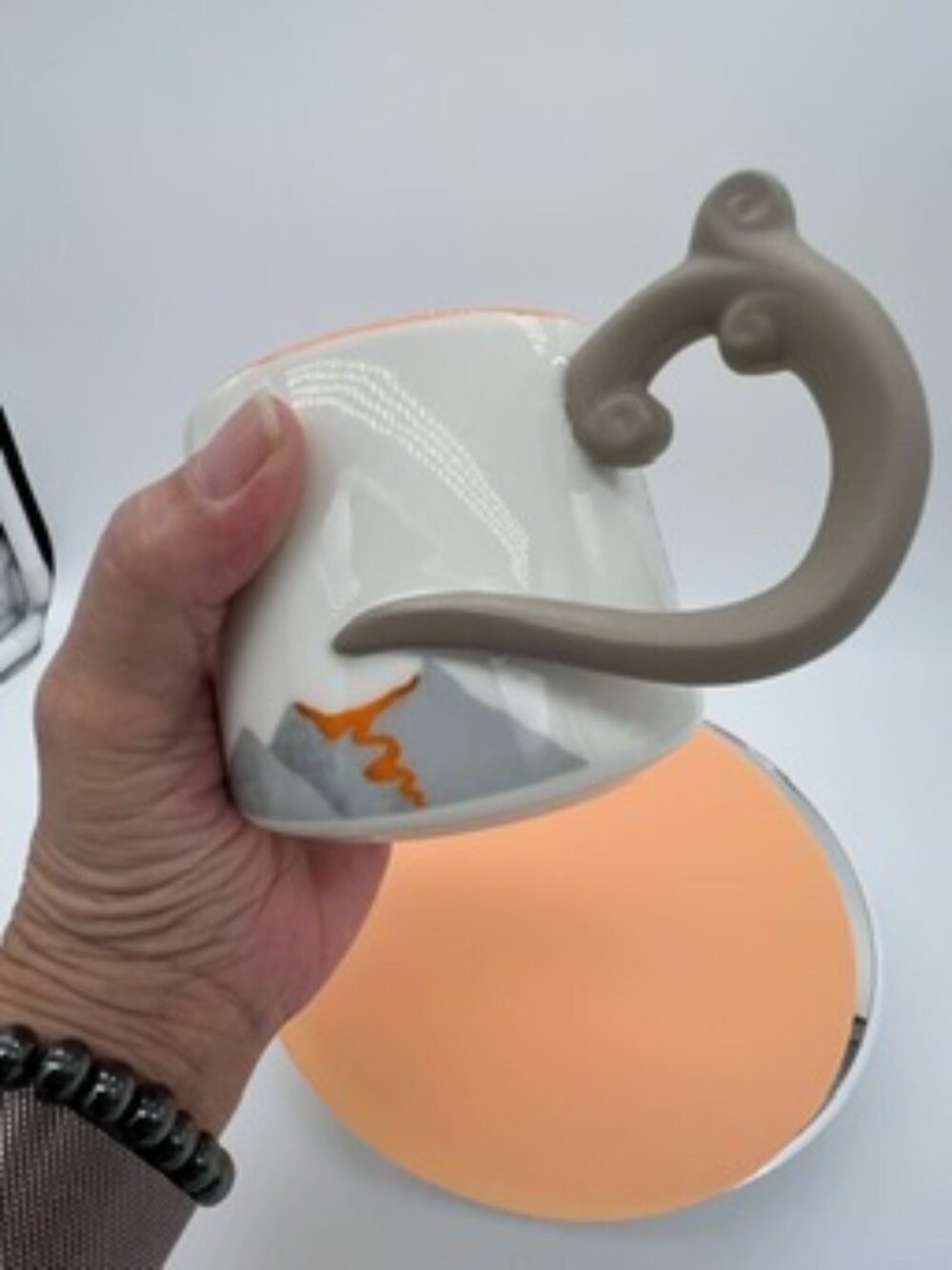 Starbucks Hawaii Volcano Lava Handle 10oz Ceramic Coffee Mug Orange Interior